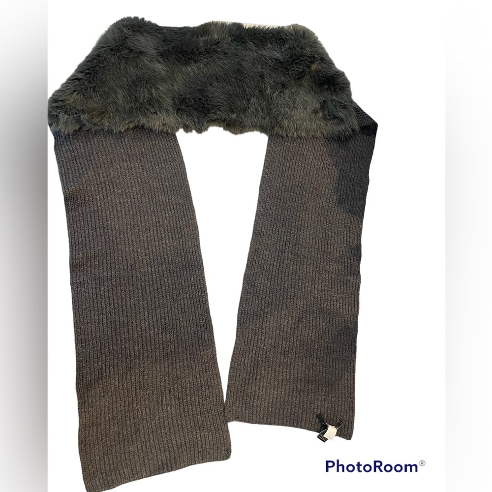 Banana Republic Faux Fur Charcoal Gray Winter Wrap One Size NWT